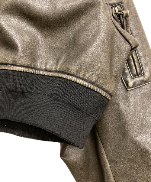 SLY（スライ）SLY (スライ) VINTAGE F／LEATHER CROP ブルゾン ブラウン サイズ:1の古着・服飾アイテム