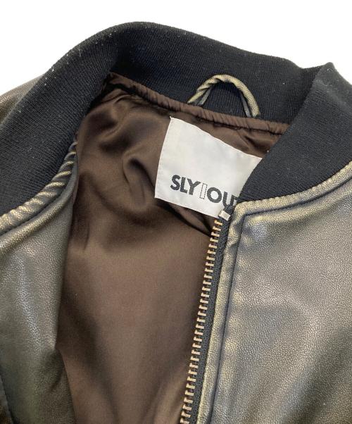 SLY（スライ）SLY (スライ) VINTAGE F／LEATHER CROP ブルゾン ブラウン サイズ:1の古着・服飾アイテム