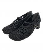 ALM.アルム）の古着「BRIDE MESH PUMPS」｜ブラック