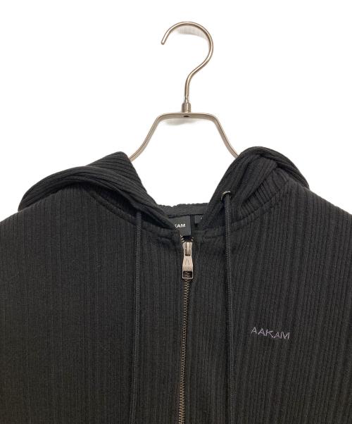 AAKAM（アーカム）AAKAM (アーカム) リブジップパーカー ブラック サイズ:1の古着・服飾アイテム