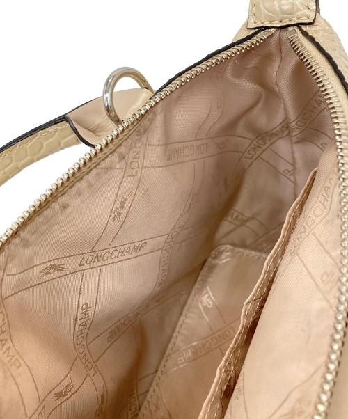 LONGCHAMP（ロンシャン）LONGCHAMP (ロンシャン) 型押し2WAYショルダーバッグ ベージュの古着・服飾アイテム
