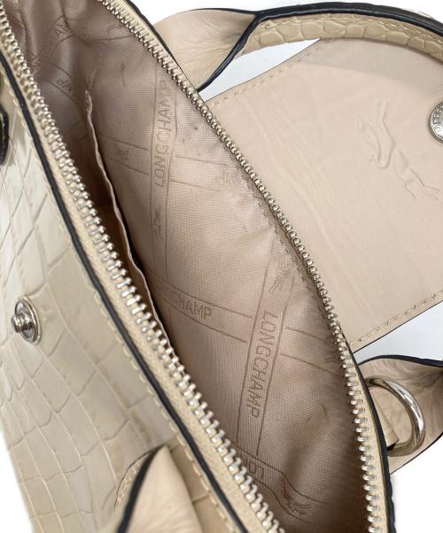 LONGCHAMP（ロンシャン）LONGCHAMP (ロンシャン) 型押し2WAYショルダーバッグ ベージュの古着・服飾アイテム