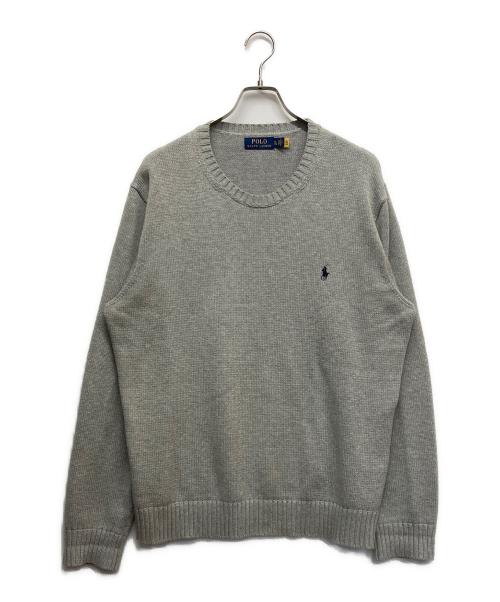 POLO RALPH LAUREN（ポロ・ラルフローレン）POLO RALPH LAUREN (ポロ・ラルフローレン) クルーネックニット グレー サイズ:XLの古着・服飾アイテム