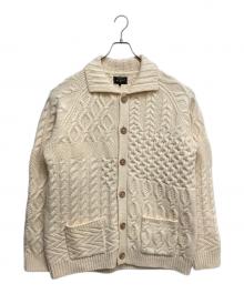 BEAMS PLUS（ビームスプラス）の古着「Cardigan Alan Patchwork」｜ベージュ