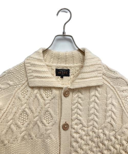 BEAMS PLUS（ビームスプラス）BEAMS PLUS (ビームスプラス) Cardigan Alan Patchwork ベージュ サイズ:XLの古着・服飾アイテム