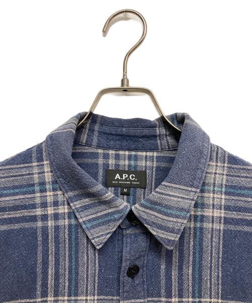 A.P.C.（アーペーセー）A.P.C. (アーペーセー) コットンチェックL/Sシャツ ブルー サイズ:Mの古着・服飾アイテム