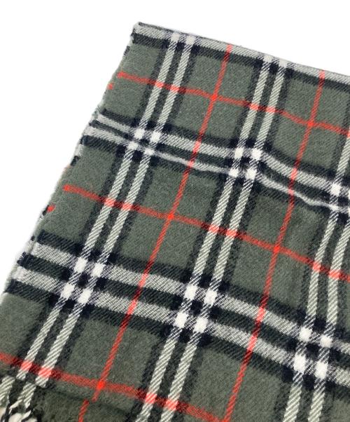 Burberry's（バーバリーズ）Burberry's (バーバリーズ) ウールマフラー レッド×グレーの古着・服飾アイテム