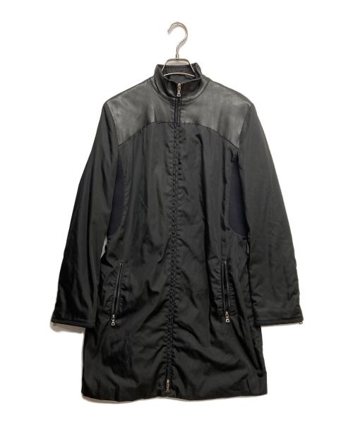 PRADA（プラダ）PRADA (プラダ) ナイロンコンビレザーコート ブラック サイズ:42の古着・服飾アイテム