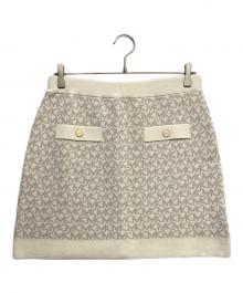 MICHAEL KORS（マイケルコース）の古着「Logo Jacquard Knit Skirt」｜ホワイト