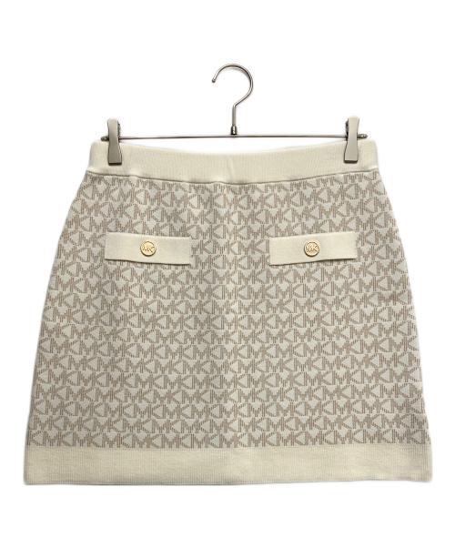 MICHAEL KORS（マイケルコース）MICHAEL KORS (マイケルコース) Logo Jacquard Knit Skirt ホワイト サイズ:Mの古着・服飾アイテム
