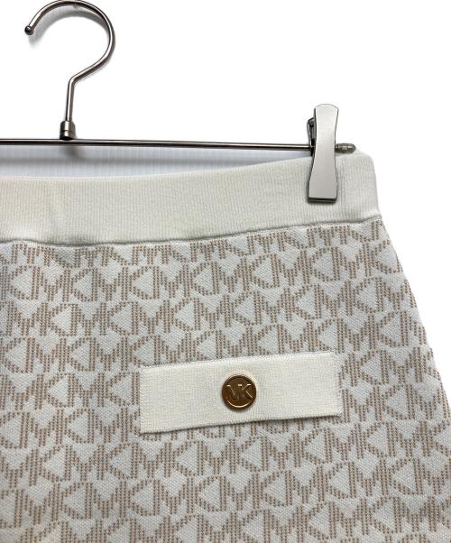 MICHAEL KORS（マイケルコース）MICHAEL KORS (マイケルコース) Logo Jacquard Knit Skirt ホワイト サイズ:Mの古着・服飾アイテム