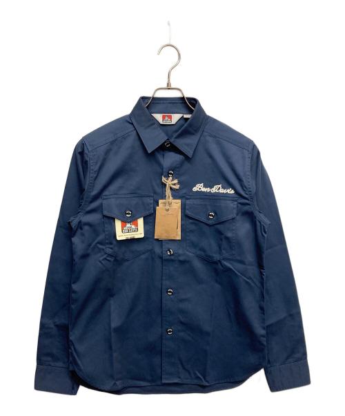 BEN DAVIS（ベンデイビス）BEN DAVIS (ベンデイビス) ワークロングスリーブシャツ ネイビー サイズ:Mの古着・服飾アイテム