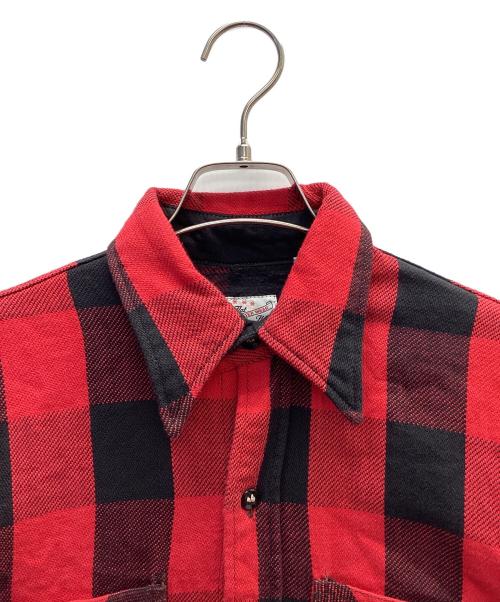 THE FLAT HEAD（ザ・フラットヘッド）THE FLAT HEAD (ザ・フラットヘッド) ネルシャツ ブラック×レッド サイズ:38の古着・服飾アイテム