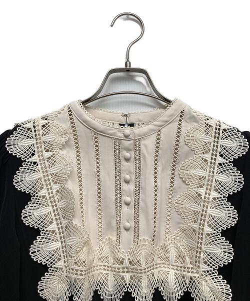 HER LIP TO（ハーリップトゥ）HER LIP TO (ハーリップトゥ) Grand Midi Dress ホワイト×ブラック サイズ:Mの古着・服飾アイテム