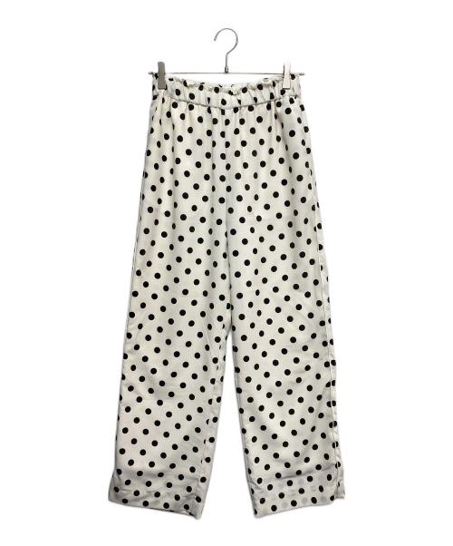 Whim Gazette（ウィムガゼット）Whim Gazette (ウィムガゼット) ドットリラックスパンツ ホワイト サイズ:Fの古着・服飾アイテム