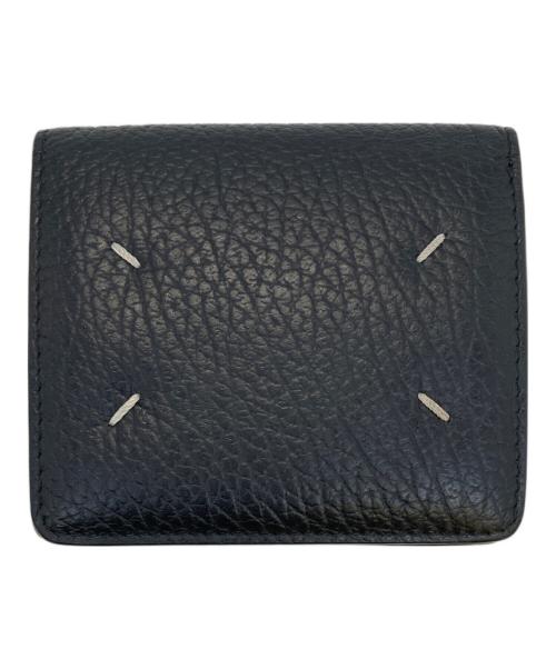 Maison Margiela（メゾンマルジェラ）Maison Margiela (メゾンマルジェラ) レザー ポッパー 4ステッチ 二つ折り ウォレット ブラックの古着・服飾アイテム