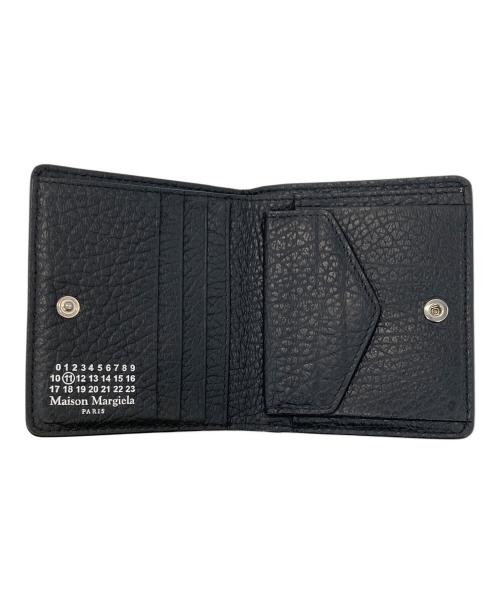 Maison Margiela（メゾンマルジェラ）Maison Margiela (メゾンマルジェラ) レザー ポッパー 4ステッチ 二つ折り ウォレット ブラックの古着・服飾アイテム