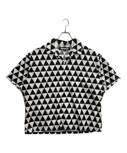 NEIGHBORHOOD（ネイバーフッド）NEIGHBORHOOD (ネイバーフッド) TRIANGLE PATTERN HAWAIIAN SHIRT SS ホワイト×ブラック サイズ:Lの古着・服飾アイテム