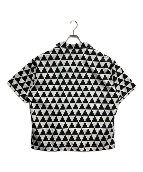 NEIGHBORHOOD（ネイバーフッド）NEIGHBORHOOD (ネイバーフッド) TRIANGLE PATTERN HAWAIIAN SHIRT SS ホワイト×ブラック サイズ:Lの古着・服飾アイテム