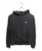 stussyステューシー）の古着「ストックロゴパーカー」｜ブラック