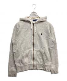POLO RALPH LAUREN（ポロ・ラルフローレン）の古着「CLASSIC FULL-ZIP FLEECE HOODIE」｜ライトグレー