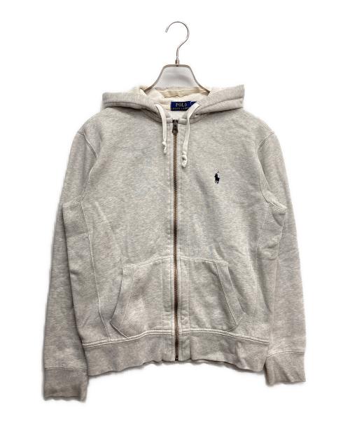POLO RALPH LAUREN（ポロ・ラルフローレン）POLO RALPH LAUREN (ポロ・ラルフローレン) CLASSIC FULL-ZIP FLEECE HOODIE ライトグレー サイズ:Mの古着・服飾アイテム