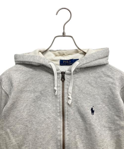 POLO RALPH LAUREN（ポロ・ラルフローレン）POLO RALPH LAUREN (ポロ・ラルフローレン) CLASSIC FULL-ZIP FLEECE HOODIE ライトグレー サイズ:Mの古着・服飾アイテム