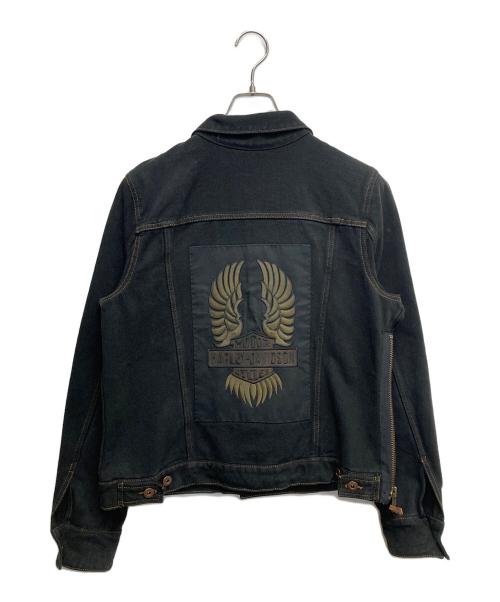 HARLEY-DAVIDSON（ハーレーダビッドソン）HARLEY-DAVIDSON (ハーレーダビッドソン) バック刺繍デニムジャケット ブラック サイズ:Lの古着・服飾アイテム