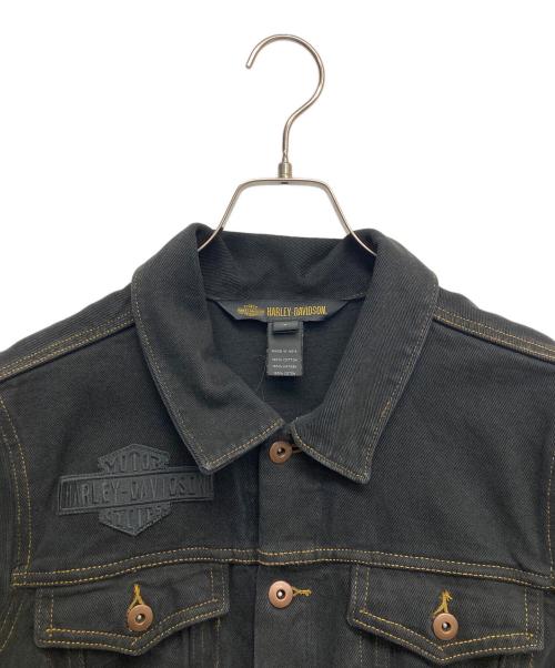 HARLEY-DAVIDSON（ハーレーダビッドソン）HARLEY-DAVIDSON (ハーレーダビッドソン) バック刺繍デニムジャケット ブラック サイズ:Lの古着・服飾アイテム