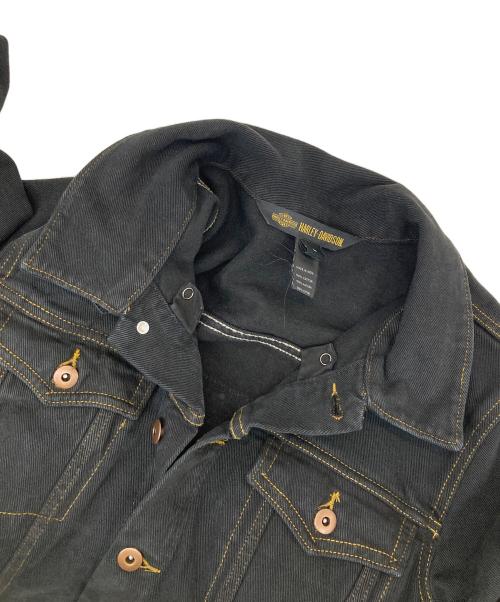 HARLEY-DAVIDSON（ハーレーダビッドソン）HARLEY-DAVIDSON (ハーレーダビッドソン) バック刺繍デニムジャケット ブラック サイズ:Lの古着・服飾アイテム