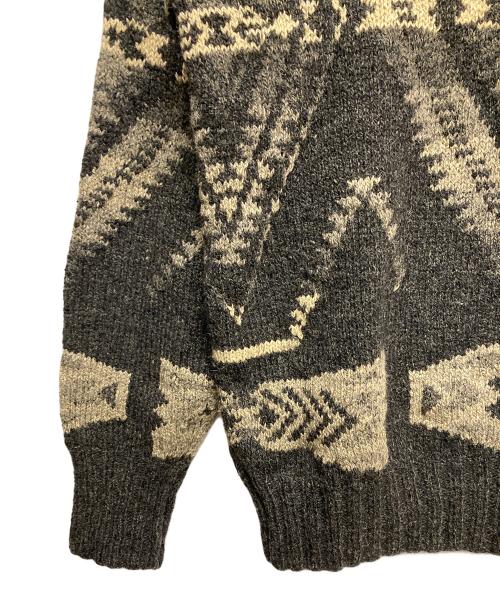 POLO RALPH LAUREN（ポロ・ラルフローレン）POLO RALPH LAUREN (ポロ・ラルフローレン) シルク混ネイティブ柄タートルネックニット ブラック サイズ:Lの古着・服飾アイテム