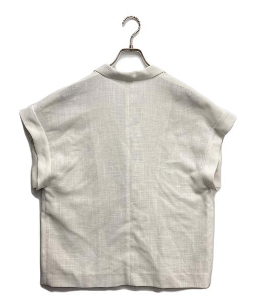 ANAYI（アナイ）ANAYI (アナイ) カラミリネンライクフレンチスリーブ ジャケット ホワイト サイズ:36の古着・服飾アイテム