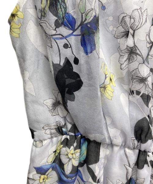 ANAYI（アナイ）ANAYI (アナイ) bouquet プリント ランダムタック ワンピース ブルー サイズ:36の古着・服飾アイテム
