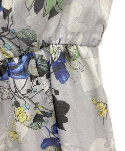 ANAYI（アナイ）ANAYI (アナイ) bouquet プリント ランダムタック ワンピース ブルー サイズ:36の古着・服飾アイテム