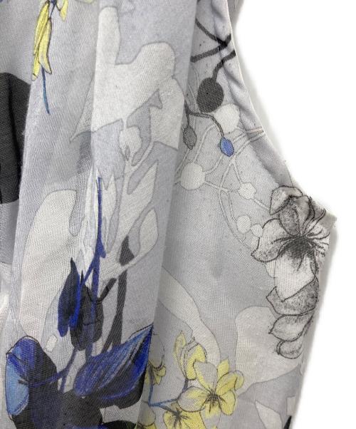 ANAYI（アナイ）ANAYI (アナイ) bouquet プリント ランダムタック ワンピース ブルー サイズ:36の古着・服飾アイテム