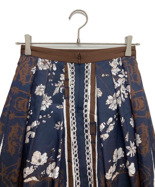 ANAYI（アナイ）ANAYI (アナイ) スカーフプリントタック スカート ネイビー サイズ:36の古着・服飾アイテム
