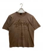 stussyステューシー）の古着「SSリンクワールドツア―T」｜ブラウン