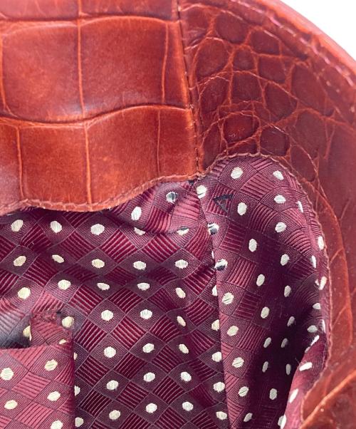 FURLA（フルラ）FURLA (フルラ) クロコ型押しハンドバッグ レッドの古着・服飾アイテム