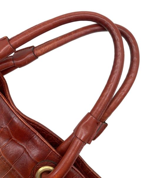 FURLA（フルラ）FURLA (フルラ) クロコ型押しハンドバッグ レッドの古着・服飾アイテム