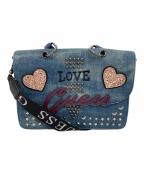GUESSゲス）の古着「IN LOVE TOP HANDLE FLAP」｜インディゴ