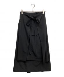 tricot COMME des GARCONS（トリココムデギャルソン）の古着「ウールフレアリボンスカート」｜ブラック