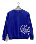 LFYTエルエフワイティー）の古着「SIDE PRINTED SCRIPT LOGO CREW SWEAT」｜ブルー