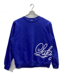 LFYT（エルエフワイティー）の古着「SIDE PRINTED SCRIPT LOGO CREW SWEAT」｜ブルー