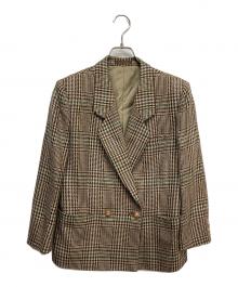 Burberry's（バーバリーズ）の古着「チェックテーラードジャケット」｜ブラウン