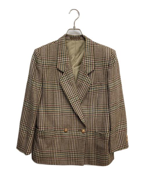 Burberry's（バーバリーズ）Burberry's (バーバリーズ) チェックテーラードジャケット ブラウン サイズ:7ARの古着・服飾アイテム
