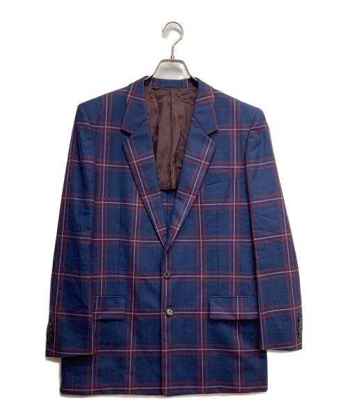 PAUL SMITH（ポールスミス）Paul Smith (ポールスミス) チェックテーラードジャケット ネイビー×パープル サイズ:Lの古着・服飾アイテム
