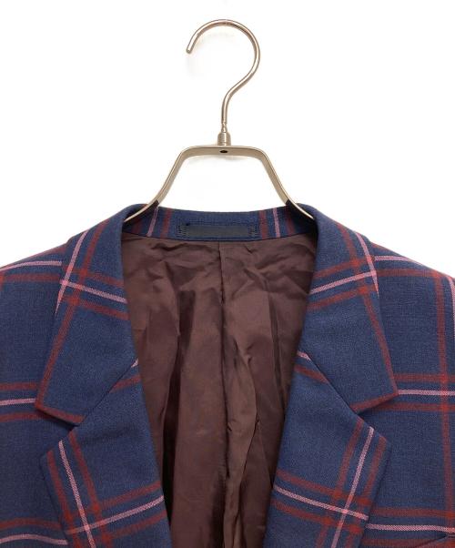 PAUL SMITH（ポールスミス）Paul Smith (ポールスミス) チェックテーラードジャケット ネイビー×パープル サイズ:Lの古着・服飾アイテム