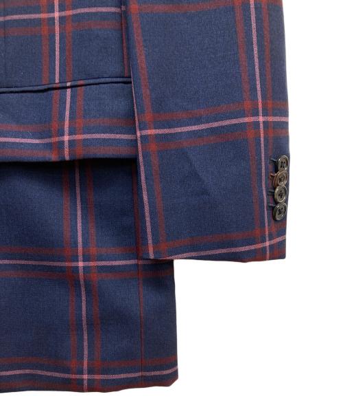 PAUL SMITH（ポールスミス）Paul Smith (ポールスミス) チェックテーラードジャケット ネイビー×パープル サイズ:Lの古着・服飾アイテム