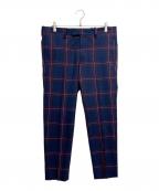 PAUL SMITHポールスミス）の古着「チェックスラックス」｜ネイビー×パープル