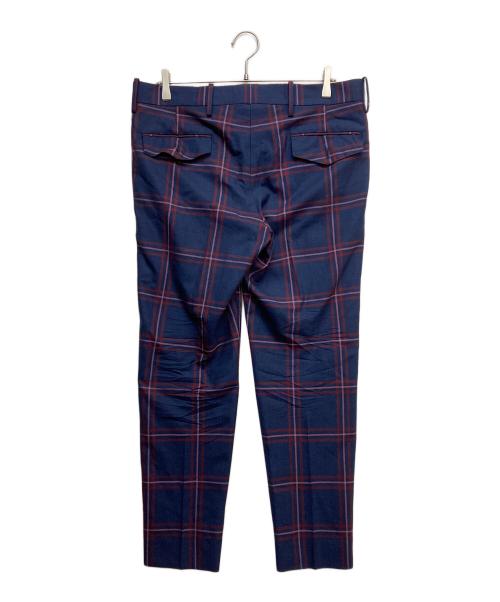 PAUL SMITH（ポールスミス）Paul Smith (ポールスミス) チェックスラックス ネイビー×パープル サイズ:Lの古着・服飾アイテム
